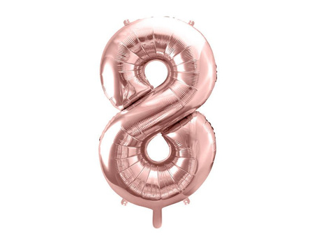 Foil balloon - Number "8" - Pink gold - 86 cm