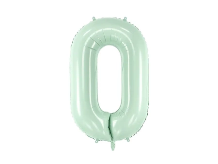 Foil balloon - Number 0 - Light green - 72cm