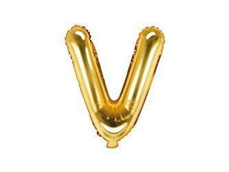 Foil balloon - Letter "V" - Gold - 35 cm