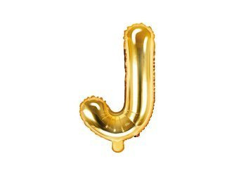 Foil balloon - Letter "J" - Gold - 35 cm