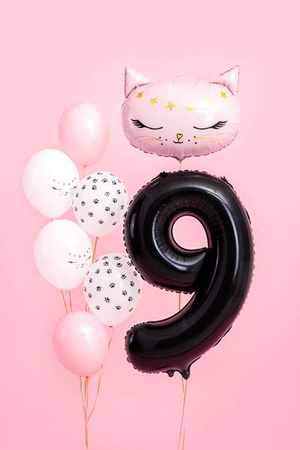 Foil balloon - Number "9" - Black - 86 cm