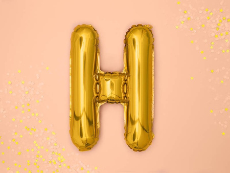 Foil balloon - Letter "H" - Gold - 35 cm