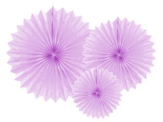 Decorative rosettes - Lavender - 20, 30, 40 cm - 3 pieces