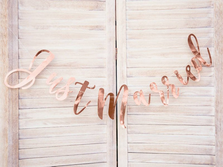 Banner - Just Married - Pink Gold - 20 x 77 cm