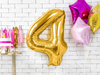 Foil balloon - Number "4" - Gold - 86 cm