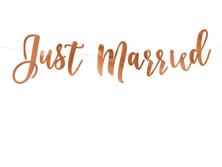 Banner - Just Married - Pink Gold - 20 x 77 cm