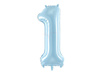 Foil balloon - Number "1" - Light blue - 86cm 