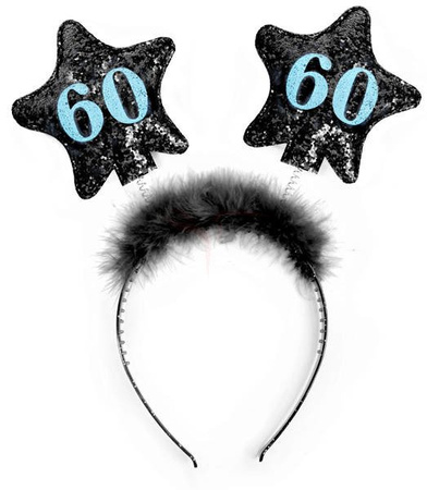 Headband with stars - 60th Birthday - Black