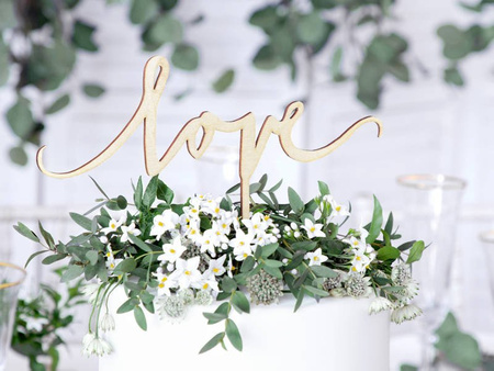 Wooden cake topper - Love - 16 cm