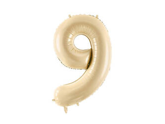 Foil balloon - Number 9 - beige - 72 cm