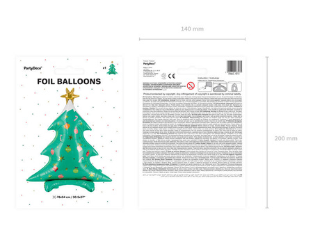 Foil balloon - Standing - Christmas tree - 78 x 94 cm