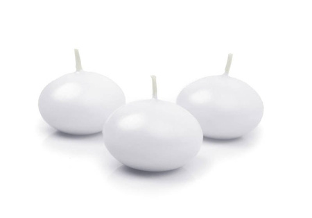 Floating frosted candle - 5 cm - white - 10 pcs.