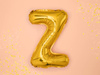 Foil balloon - Letter "Z" - Gold - 35 cm