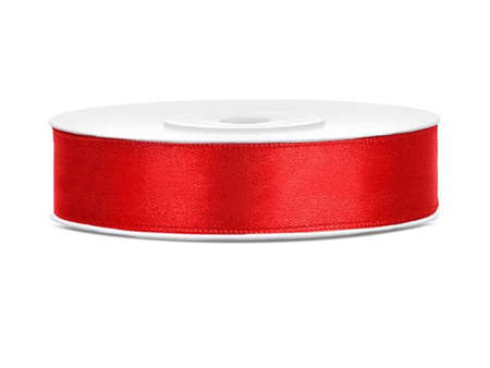 Satin ribbon - Red - 12mm/25m