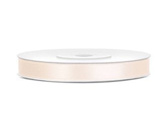 Satin ribbon - Light cream - 6 mm x 25 m