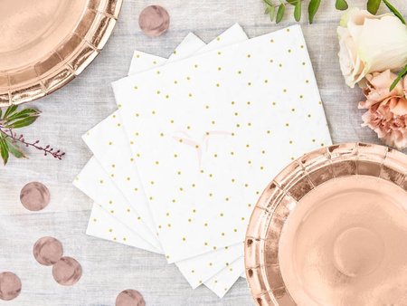 Paper napkins - White - Gold Dots - 33 x 33cm - 20 pcs