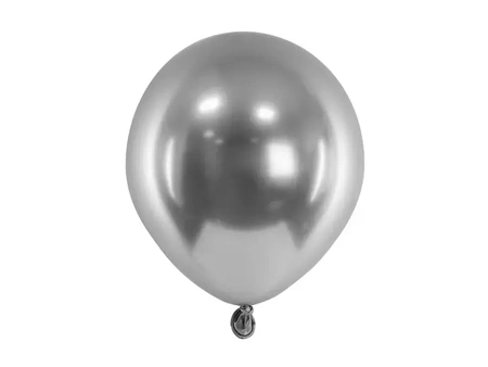 Glossy balloons 12 cm - Dark Silver - 50 pcs