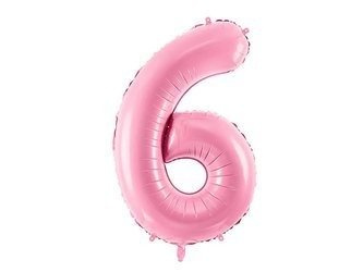 Foil balloon - Number "6" - Pink - 86cm