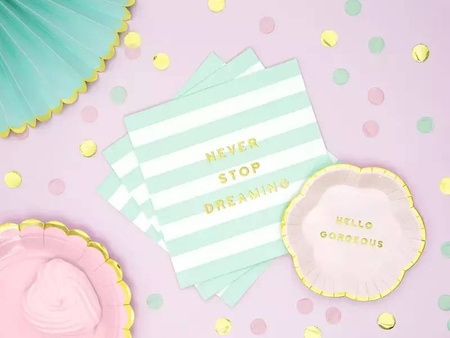 Yummy napkins - Never stop dreaming - Mint - 33x33 cm