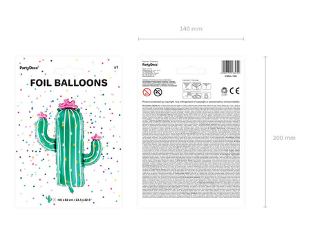 Foil balloon - Cactus - Green - 60 x 82 cm