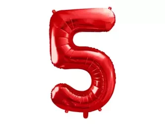 Foil balloon Numeral "5" Five - 86 cm - red