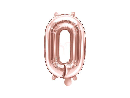 Foil balloon - Number "0" - Pink gold - 35 cm 