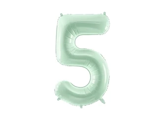 Foil balloon - Number 5 - Light green - 72cm