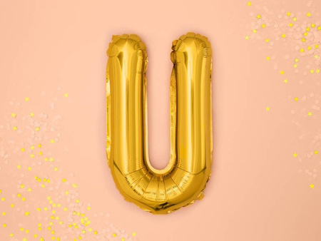 Foil balloon - Letter "U" - Gold - 35 cm