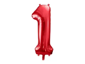 Foil balloon Numeral "1" One - 86 cm - red