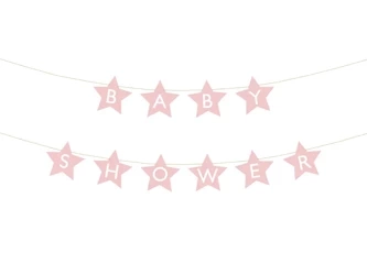 Paper banner - Baby shower - Light pink - 290 x 16.5cm