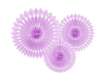 Decorative rosettes - Lavender - 20, 25, 30 cm - 3 pieces