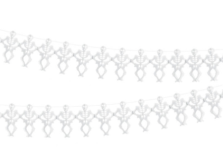 Tissue paper garland - Skeletons - White - 300cm