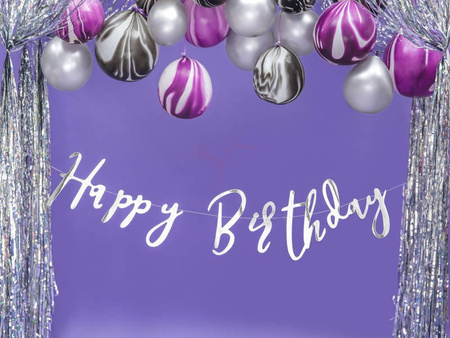 Birthday banner - Happy Birthday - Silver - 16.5 x 62 cm