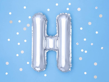 Foil balloon - Letter "H" - Silver - 35 cm