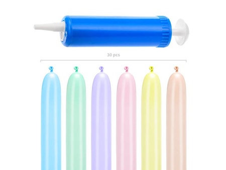 Modelin balloons with pump - Pastel - 130cm - 30 pieces