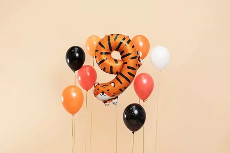 Foil balloon - Number 9 - Tiger - 64 x 87 cm - 1 pc.