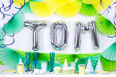 Foil balloon - Letter "T" - Silver - 35 cm