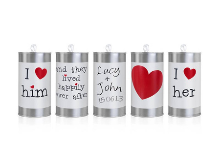 Wedding tins - Silver - 14 x 7 cm - 5 pieces