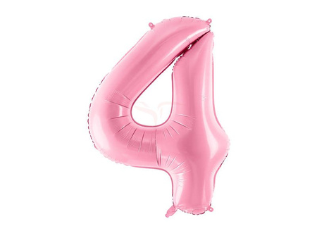 Foil balloon - Number "4" - Pink - 86cm 