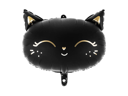 Foil balloon - Cat's head - Black - 48 x 36 cm