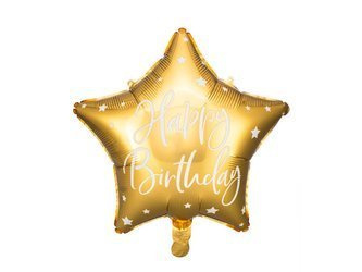 Foil balloon - Happy Birthday star! - Gold - 40 cm