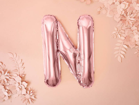 Foil balloon - Letter "N" - Pink Gold - 35 cm