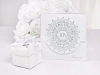 First communion invitations with ornament, silver - 10 pieces