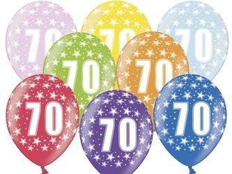 Strong 30cm Balloons - 70th Birthday - Metallic Mix - 50 pieces