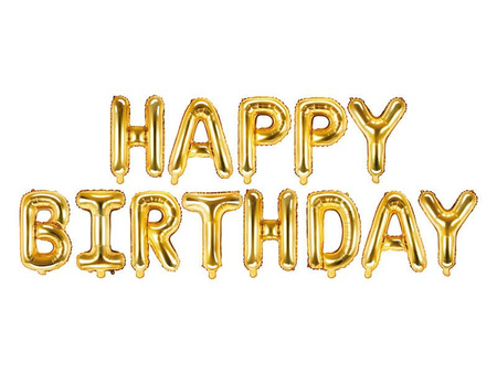 Foil balloon - Happy Birthday - Gold - 340 x 35 cm