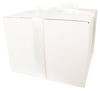 WHITE CARDBOARD BOX - with light cream ribbon - 40x40x30cm