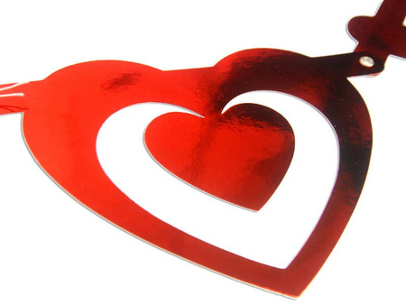 Metallized banner - Valentine's Day - Red - 12 x 160 cm