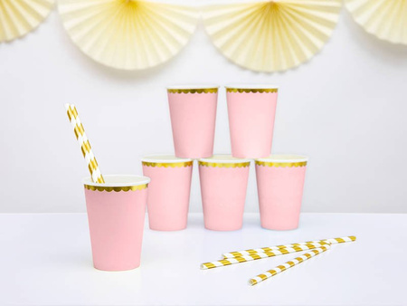 Paper cups - Light pink - 220ml - 6 pcs.