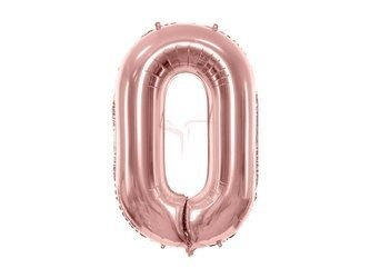 Foil balloon - Number "0" - Pink gold - 86 cm