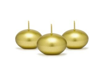 Metalized floating candles - 4 cm - gold - 50 pcs.